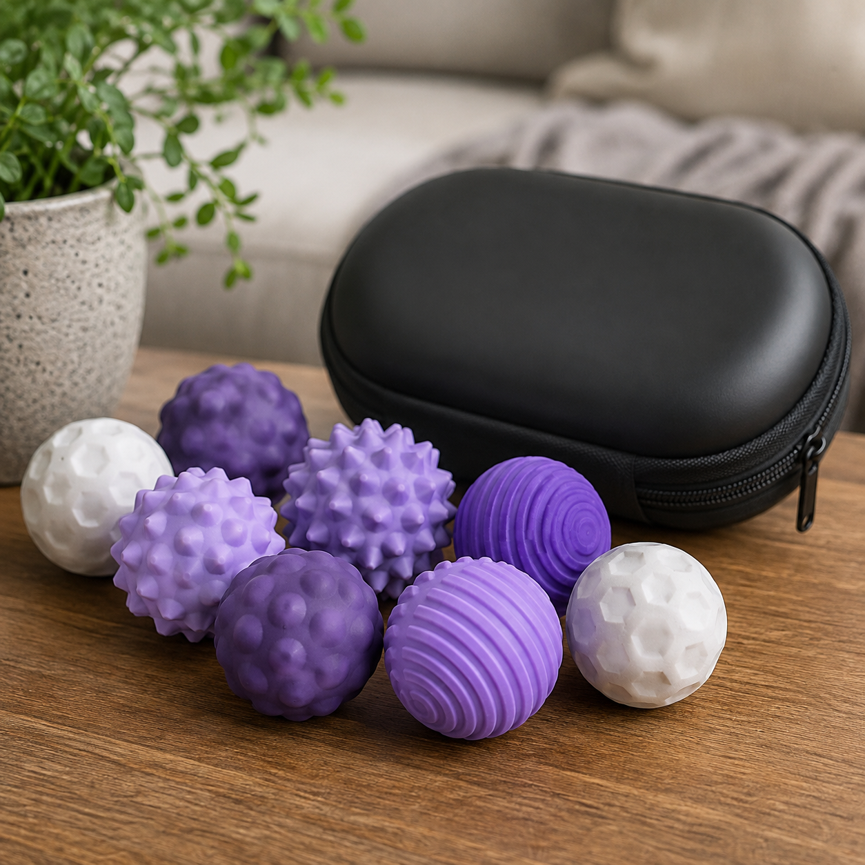 Magnetische Anti-Stress-Kugeln, 8 Stück + Aufbewahrungsetui