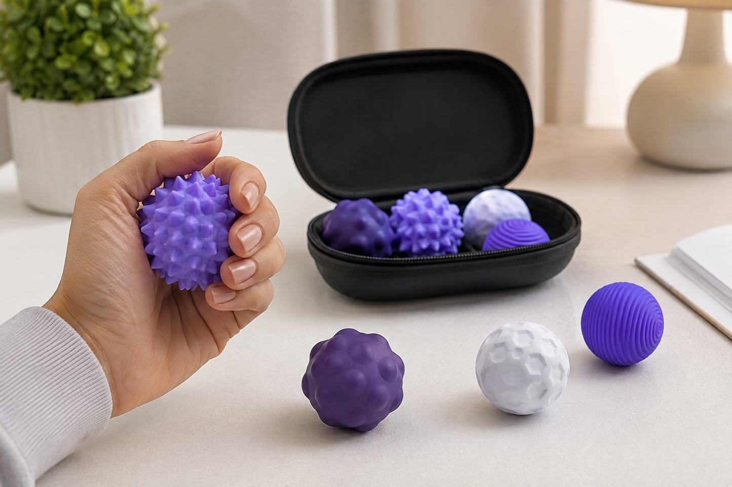 Magnetische Anti-Stress-Kugeln, 8 Stück + Aufbewahrungsetui